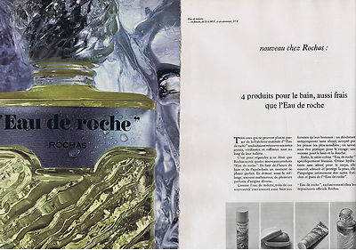 REKLAME WERBUNG 064 1973 ROCHAS l'eau de roche (2 Seiten)
