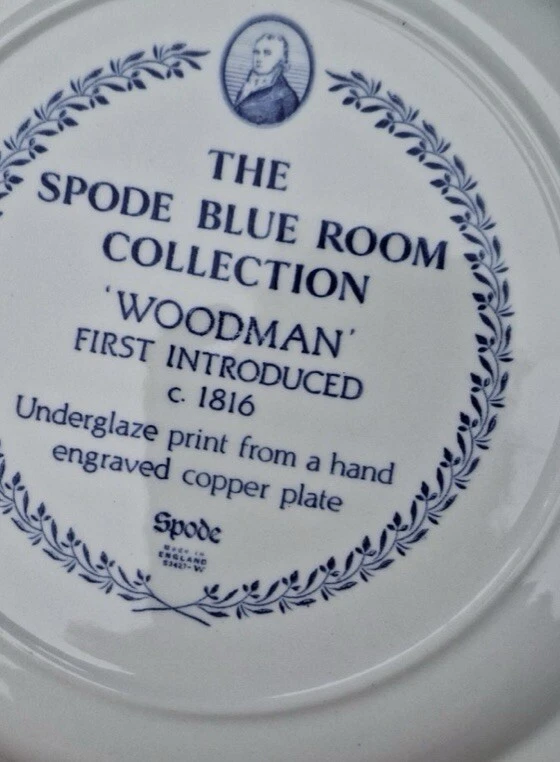 Vintage Spode Blue Room Collection Plate With Georgian Woodsman Scenes Porcelain - Image 2 of 2