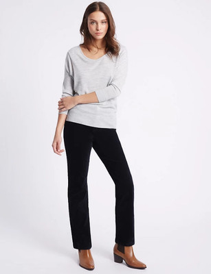 Roma Rise Slim Leg Cord Trousers Plus 