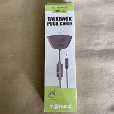 Talkback Puck Cable for Xbox 360 by Tomee #M06071 Chat Headset Mic Adapter