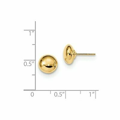 14k 14kt Yellow Gold Polished Button Post Earrings 8 mm - Picture 2 of 2