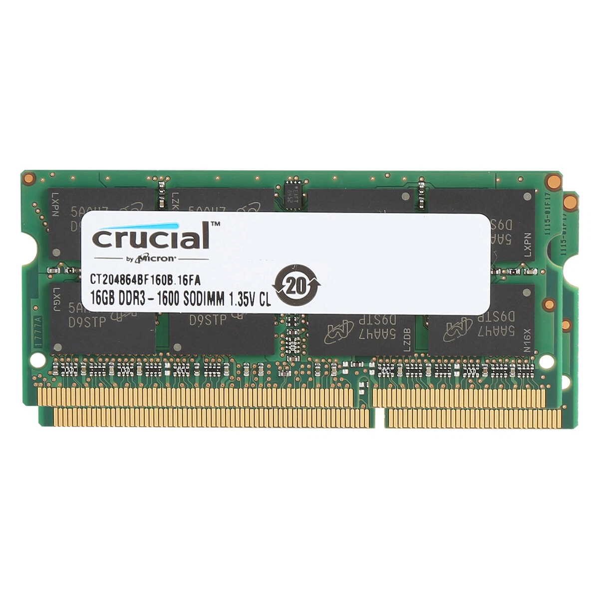 Crucial Kit 32GB (2x 16GB) DDR3L 16GB 1600MHz SODIMM 1.35V 2Rx8