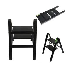 Lightweight Aluminum 2 Step Ladder Folding Step Stool w/Wide Anti-Slip Pedal