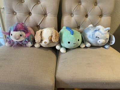 Squishmallow Laying Hug Mees Set Harrison, Rayon, Rofo, And Devia