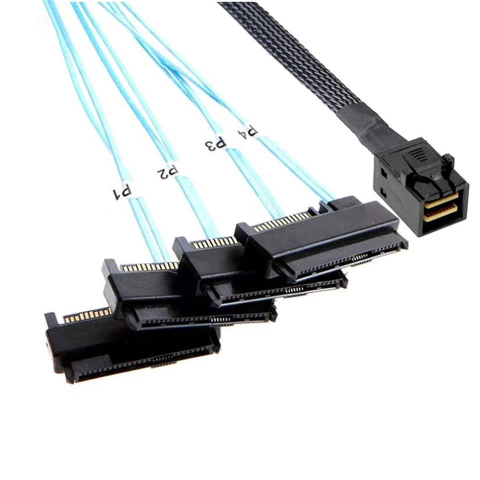 SAS SATA Cable MINI SAS HD SFF-8643 to 4 SFF-8482 2-in-1 high-speed connector - Image 4 of 4