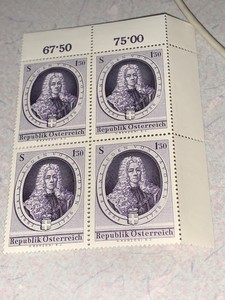 Austria-Stamp-Prince-Eugene-Of-Savoy-Plate-Block-Of-4-Mnh