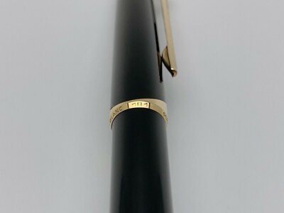 MONTBLANC 181 BALLPOINT PEN IN BLACK WITH GOLD PLATED CLIP & TRIM