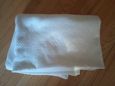 FIELDCREST CHARISMA HERRINGBONE BLANKET  COTTON WHITE