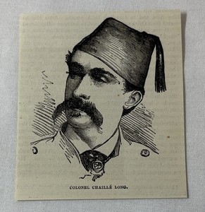 1877 magazine engraving ~ COLONEL CHARLES CHAILLE-LONG