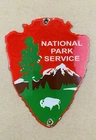 VINTAGE NATIONAL PARK SERVICE GASOLINE MOTOR OIL PUMP STATION PORCELAIN GAS SIGN