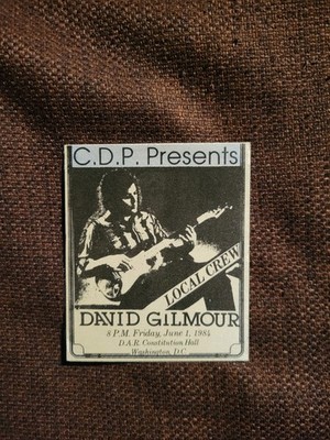 David Gilmour (Pink Floyd): 1984er About Face Tourpass (Backstage) Local Crew