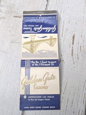 Vintage Matchbook Cover Golden Gate Casino La...