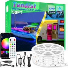 50FT Boat Lights LED Waterproof, 12V Marine Light Strip for Boat, RGB Marine ...