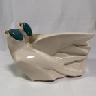 Vintage McCoy Two Doves Cream Colored Planter, 1945-46, chipped beak