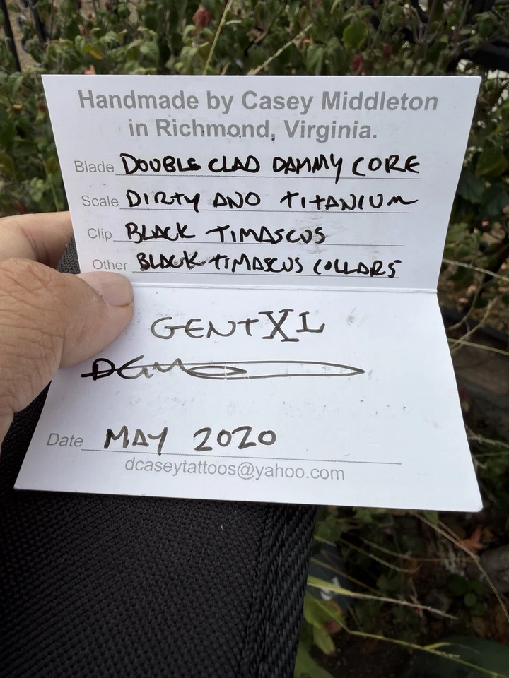 Old Dominion Knifeworks Custom Gent XL Timascus Kit Damascus Blade Knife ODKW - Image 4 of 4