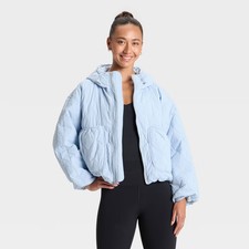 Women's Quilted Hooded Jacket - All In Motion Light Blue L