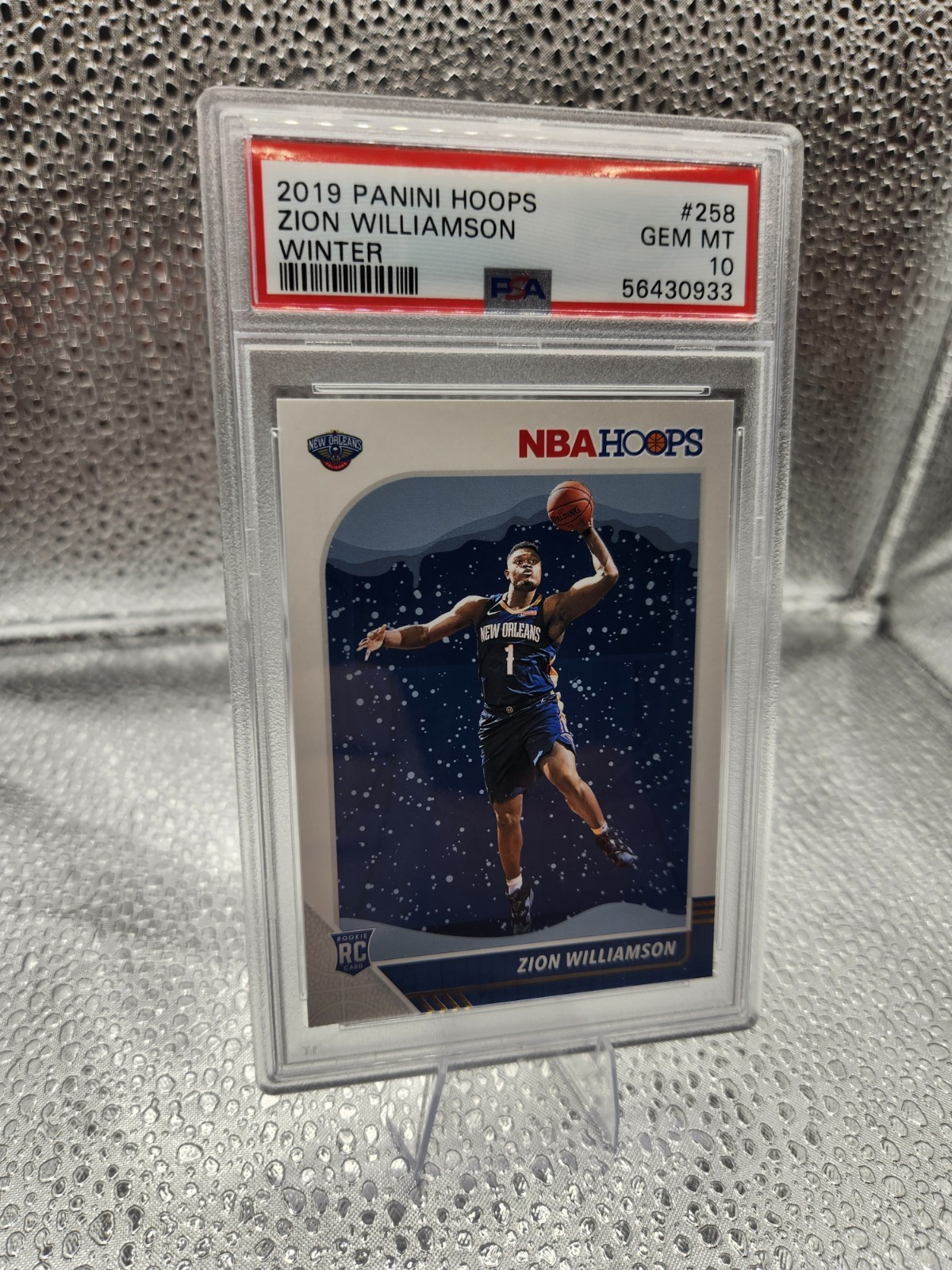 ZION WILLIAMSON 2019-20 Panini NBA Hoops Winter Rookie Card RC #258 PSA 10 Gem view 3