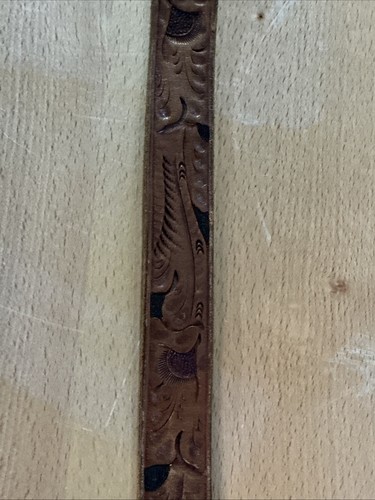 Vintage Texas Longhorn Women’s Oval Belt Buckle Two Tone w Embossed Leather Belt - Picture 8 of 14