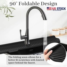 Silicone Faucet Drain Mat Drip Catcher Tray Kitchen Sink Splash Guard Slip Pad