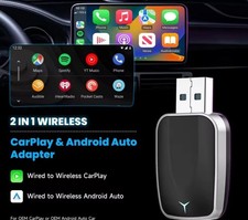 2-in-1 Wireless CarPlay  Android Auto Adapter - Dongle for Wired Systems