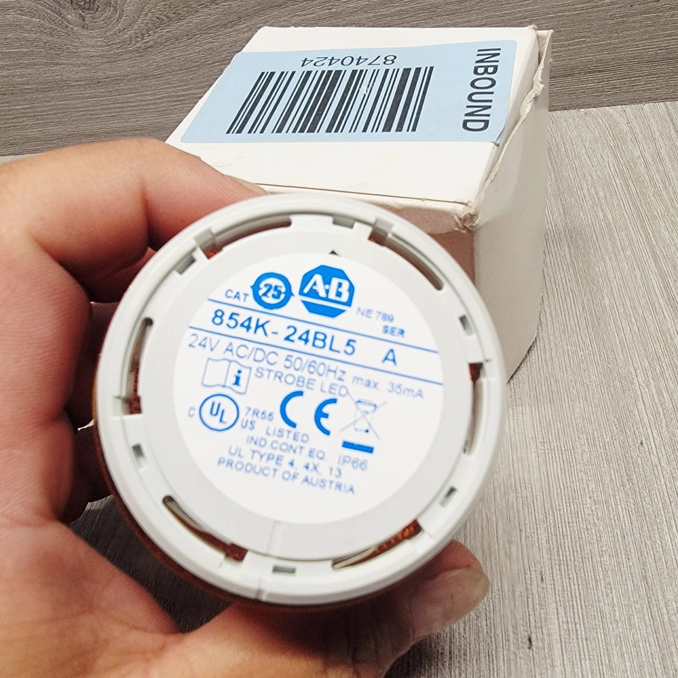 Allen Bradley 854K-24BL5/A Módulo de Luz LED 24V AC/DC Lente Ámbar Estroboscópica LED Foto 3 de 4