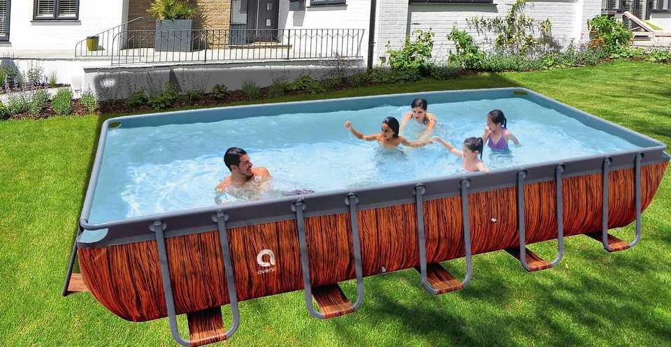 Pool Gartenpool Aufstellpool Komplettset Schwimmbecken braun Pumpe 400x200x100cm - Bild 4 von 4