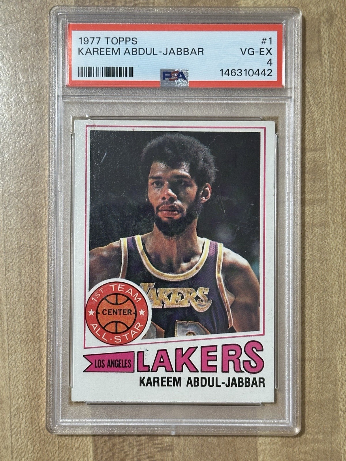 1977 TOPPS Basketball #1 Kareem Abdul-Jabber Lakers PSA 4 VG-EX FREE SHIPPING!!