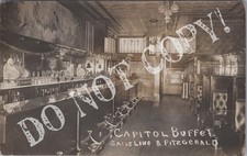 RPPC-Hammond IN-Restaurant-Bar-Buffet-Interior-Lake County-Indiana-Real Photo-RP