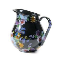 NEW Mackenzie-Childs Black Flower Market Pitc...