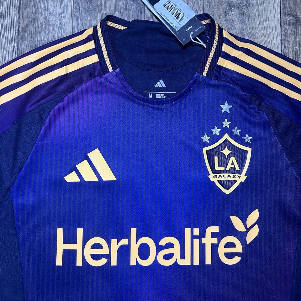 Новый с Ярлыками Adidas LA Galaxy 2024/25 выездной подлинный MLS футбол Джерси мужской средний $150 - Изображение 3 из 4
