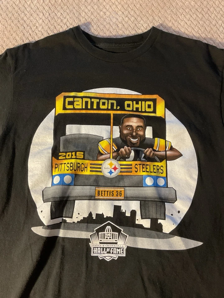 官方 NFL 匹兹堡钢人队 JEROME BETTIS 足球名人堂 T 恤 M — 第 3/4 张图片