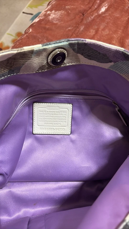 Bolso de mano Coach Kristin Op Art lentejuelas lona/cuero hobo talla única Foto 3 de 4