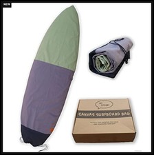 Canvas Surfboard Bag 6 Foot UV Sun Protection Durable Drawstring Case Car