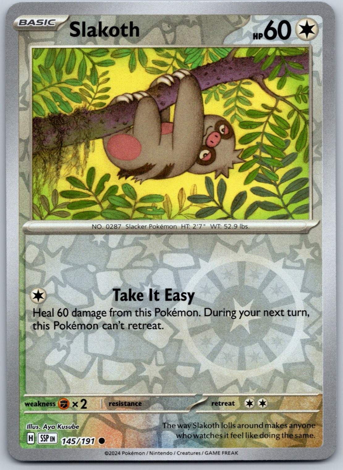 Slakoth - Reverse Holo Common SV08: Surging Sparks 145/191 NM