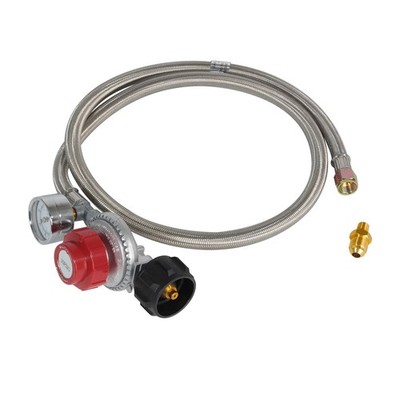 5FT High Pressure Propane Regulator with Gauge - 0-30PSI Adjustable Stainless...