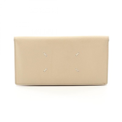 Maison Margiela Stitches Bi-Fold Geldbörse SA1UI0021 Leder Beige Gebraucht...