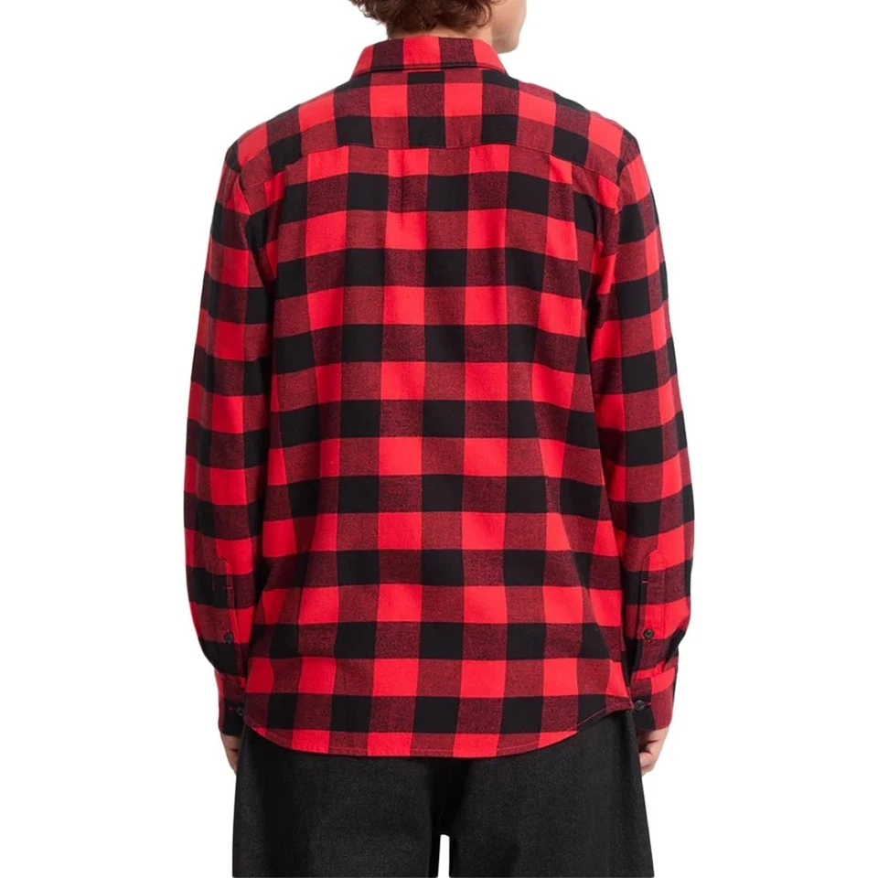 Camicia A Maniche Lunghe Volcom Caden A Quadri - Lifeguard Red - Immagine 3 di 4