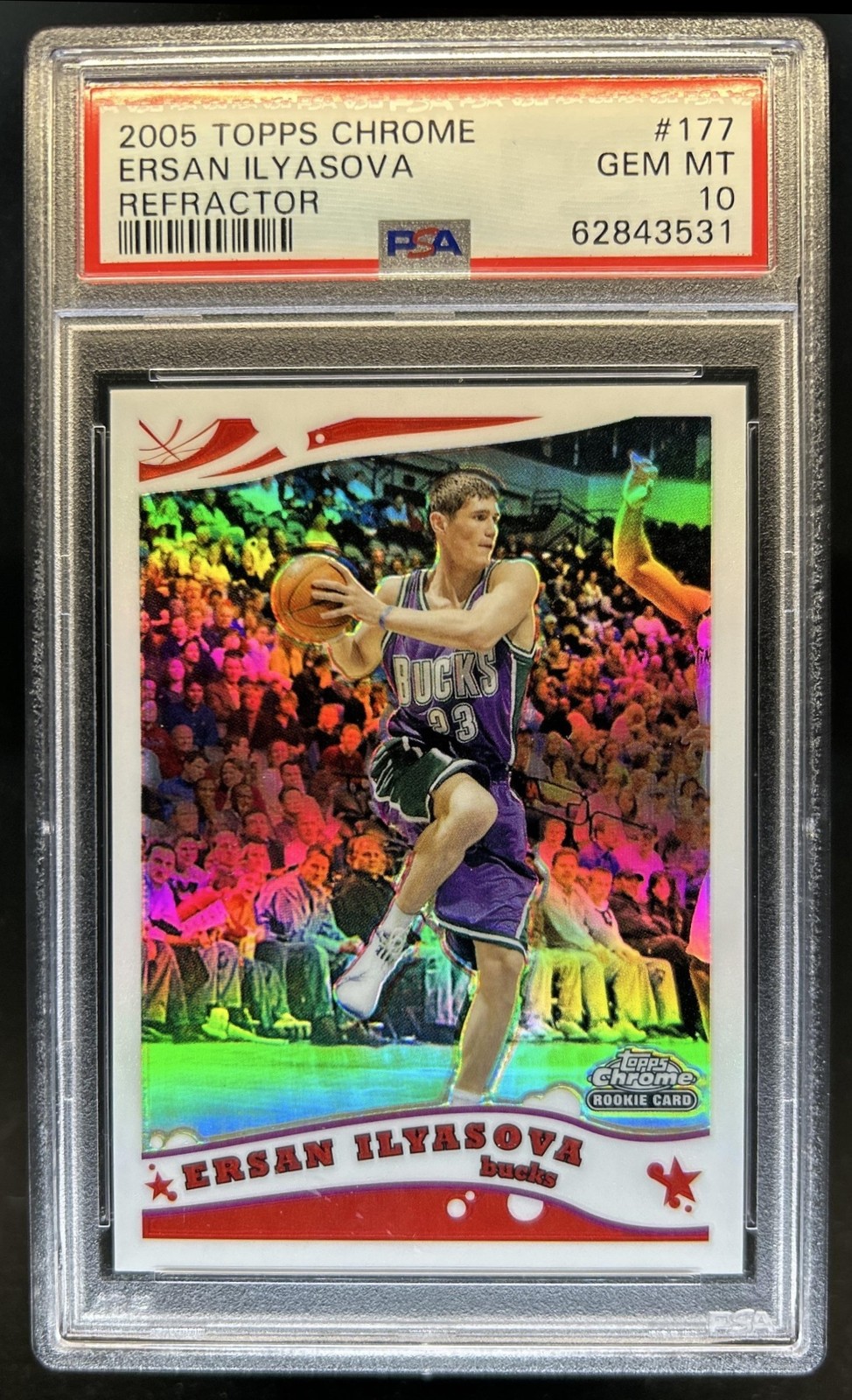 2005-06 Topps Chrome Ersan Ilyasova Refractor Rookie RC #/999 Bucks PSA 10