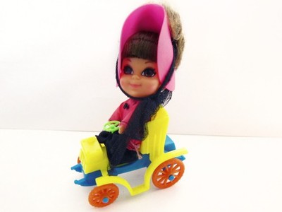 Rare Vintage Liddle Kiddles Henrietta Horseless N Kars w Little Car Doll Mattel 