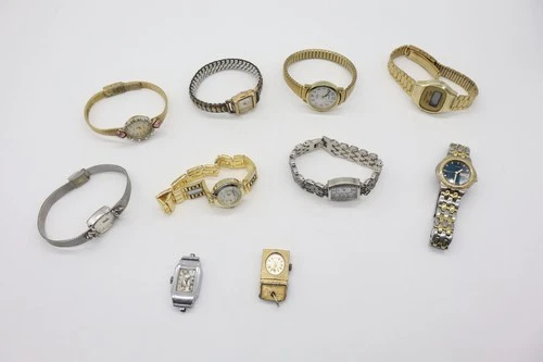 Lot of 8 VTG Ladies Watches Citizen, Elgin, Rexton, Timex, Rene Parts Repair