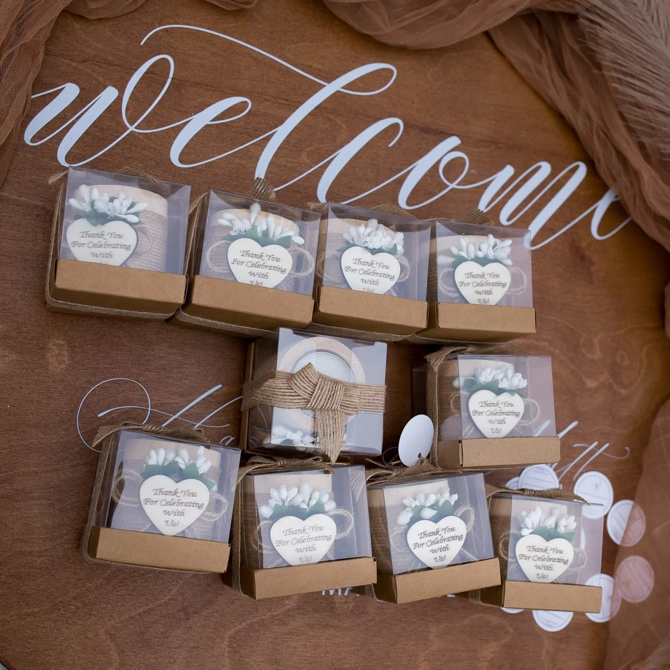 Candelabros de madera Tealight de 10 piezas boda baby shower favores nupciales luz B... Foto 2 de 4