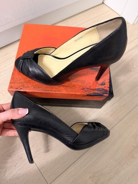 Women Carlo Pazolini Heels Black Leather 38 #10DC