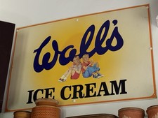 Large Vintage Original Walls Ice Cream Sign 