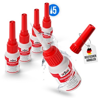 5x Sekundenkleber Cyanacylat Superkleber dünnflüssig wasserfest, schnell trocken