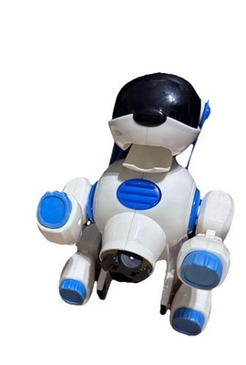VIVITAR Interactive DANCING Robotic Dog, Bump & Go w/ Lights White/Blue