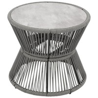 Beistelltisch Loungetisch Gartentisch Kaffeetisch Ancona 56Cm Rope Keramik Grau