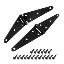Hordion 2Pcs Strap Hinge Shed Door Hinges, 6 Inch Heavy Duty Gate Hinges Bl...