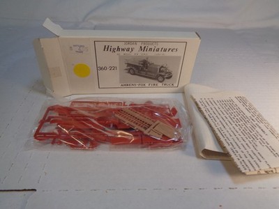 HO Scale Jordan Products Highway Miniatures Aherns-Fox Fire Truck Kit