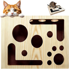 Cat Scratch Puzzle Box Enrichment Toy w/ Sandpaper Nail Scratcher