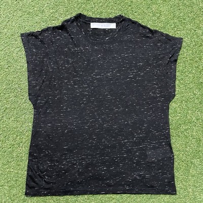 IRO Womens Viscose Wool Sleeveless Shirt Size XS X Small Black Gray Tee Light